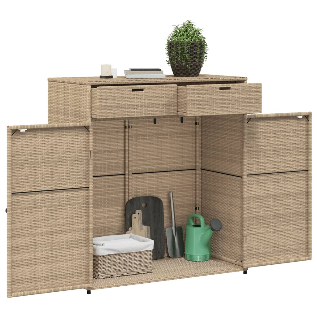 vidaXL Dulap depozitare de grădină, bej, 105x55x113 cm, poliratan vidaXL Dulap depozitare de grădină, bej, 105x55x113 cm, poliratan