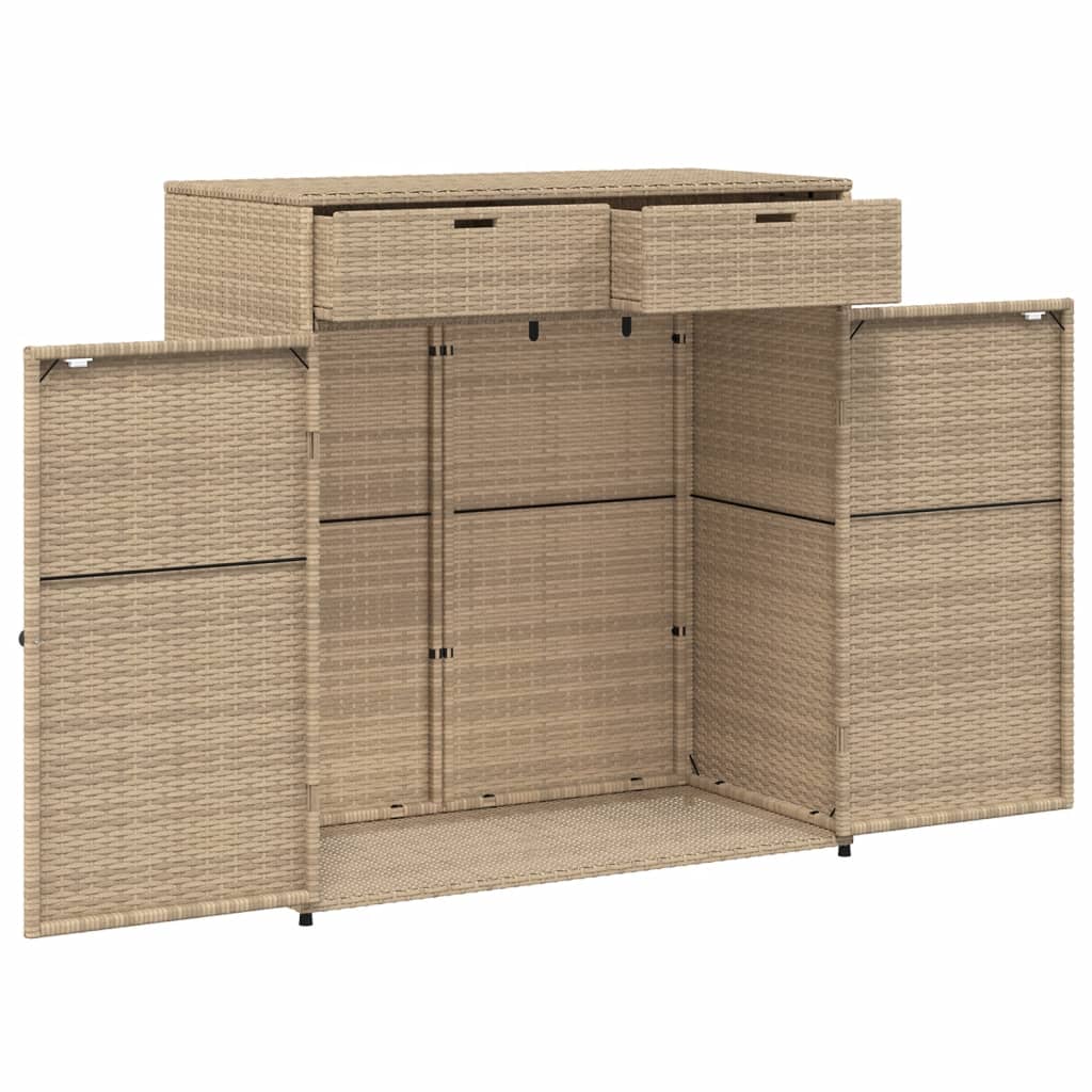 vidaXL Dulap depozitare de grădină, bej, 105x55x113 cm, poliratan vidaXL Dulap depozitare de grădină, bej, 105x55x113 cm, poliratan