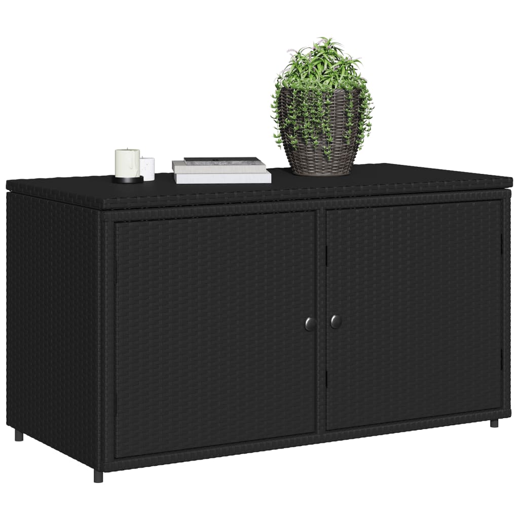 vidaXL Dulap depozitare de grădină, negru, 110x55x60,5 cm, poliratan vidaXL Dulap depozitare de grădină, negru, 110x55x60,5 cm, poliratan