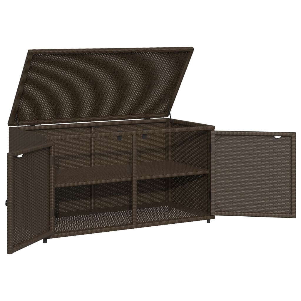 vidaXL Dulap depozitare de grădină, maro, 110x55x60,5 cm, poliratan vidaXL Dulap depozitare de grădină, maro, 110x55x60,5 cm, poliratan