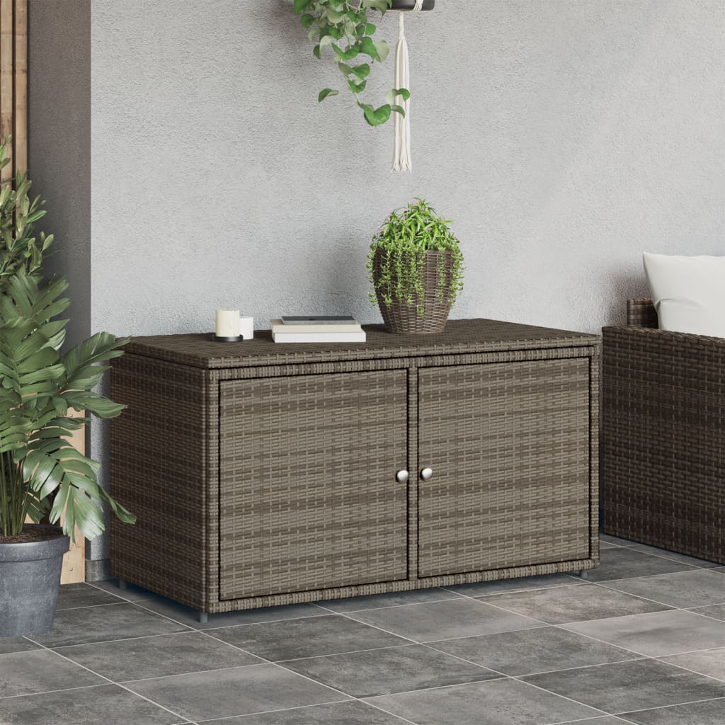vidaXL Dulap depozitare de grădină, gri, 110x55x60,5 cm, poliratan vidaXL Dulap depozitare de grădină, gri, 110x55x60,5 cm, poliratan