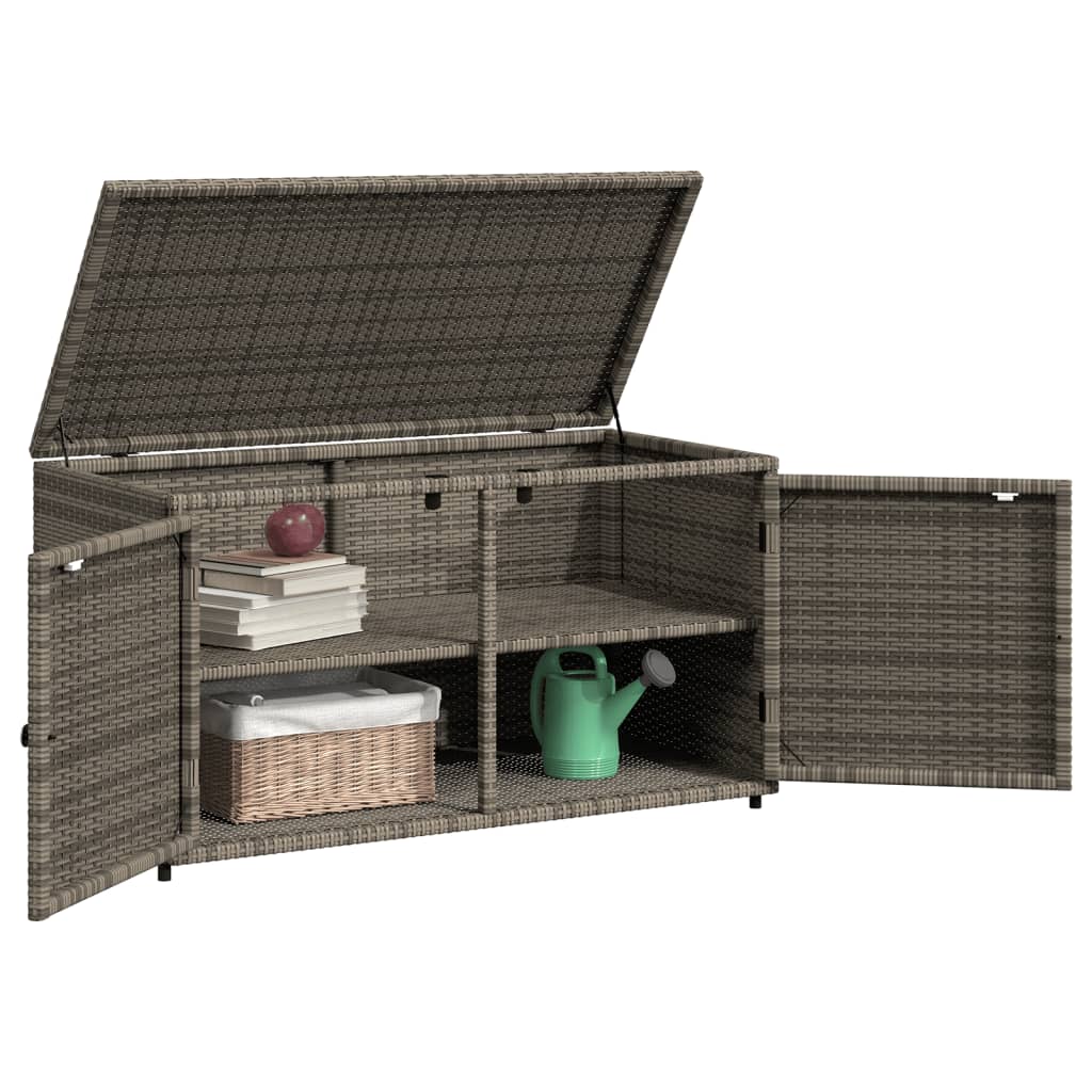 vidaXL Dulap depozitare de grădină, gri, 110x55x60,5 cm, poliratan vidaXL Dulap depozitare de grădină, gri, 110x55x60,5 cm, poliratan
