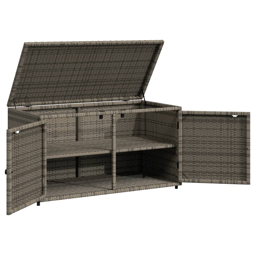 vidaXL Dulap depozitare de grădină, gri, 110x55x60,5 cm, poliratan vidaXL Dulap depozitare de grădină, gri, 110x55x60,5 cm, poliratan