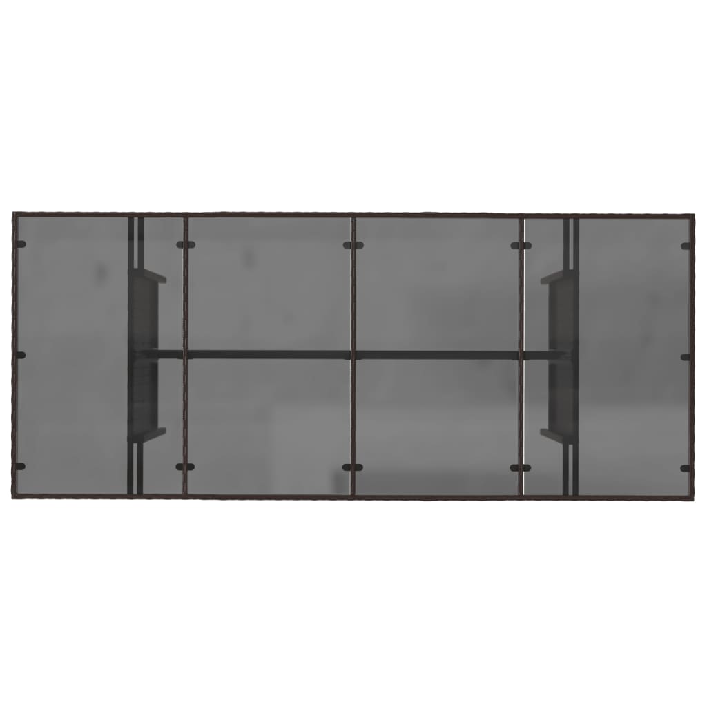 vidaXL Masă de grădină cu blat din sticlă maro 190x80x75 cm poliratan