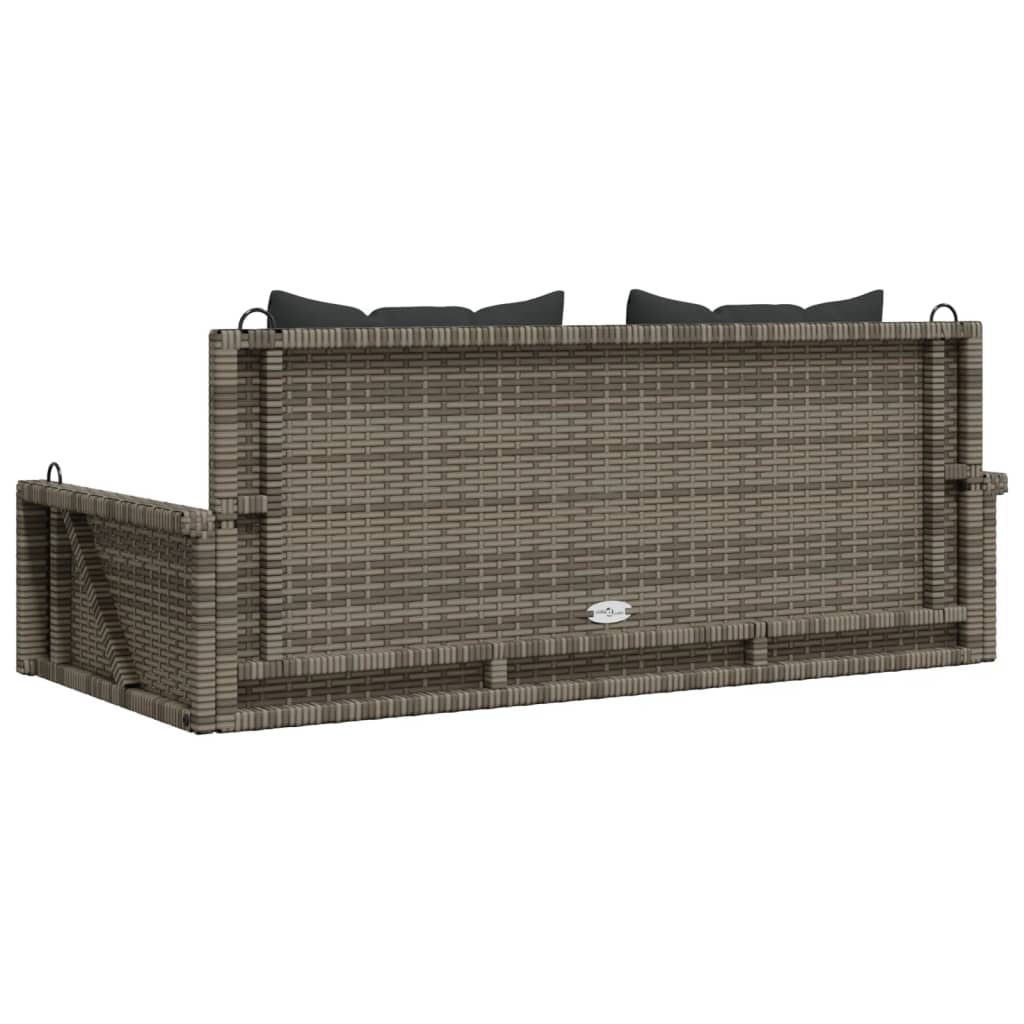 vidaXL Bancă de balansoar cu perne, gri, 119x56x48 cm, poliratan vidaXL Bancă de balansoar cu perne, gri, 119x56x48 cm, poliratan