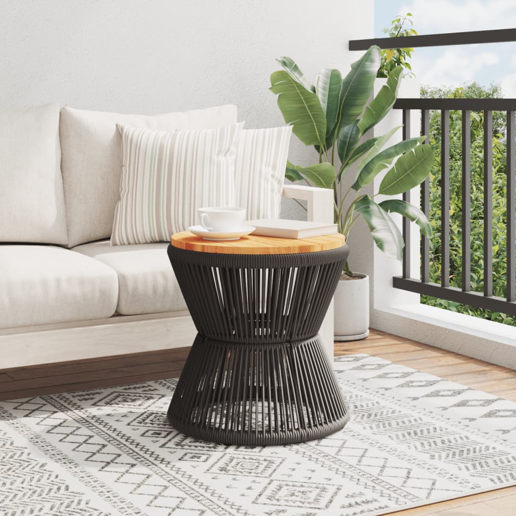 vidaXL Măsuță cafea bază din sârmă negru Ø 45x44 cm, lemn masiv acacia vidaXL Măsuță cafea bază din sârmă negru Ø 45x44 cm, lemn masiv acacia