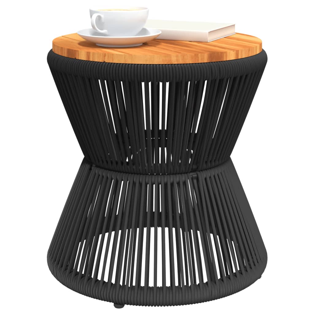 vidaXL Măsuță cafea bază din sârmă negru Ø 45x44 cm, lemn masiv acacia vidaXL Măsuță cafea bază din sârmă negru Ø 45x44 cm, lemn masiv acacia