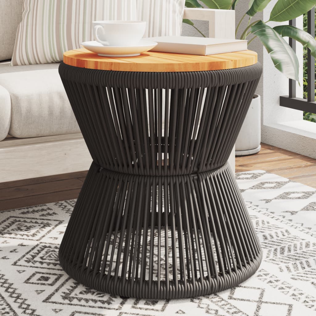 vidaXL Măsuță cafea bază din sârmă negru Ø 45x44 cm, lemn masiv acacia vidaXL Măsuță cafea bază din sârmă negru Ø 45x44 cm, lemn masiv acacia