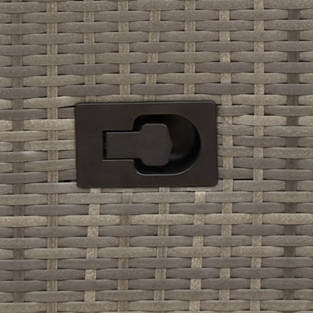 vidaXL Set bistro 3 piese cu perne, gri, poliratan