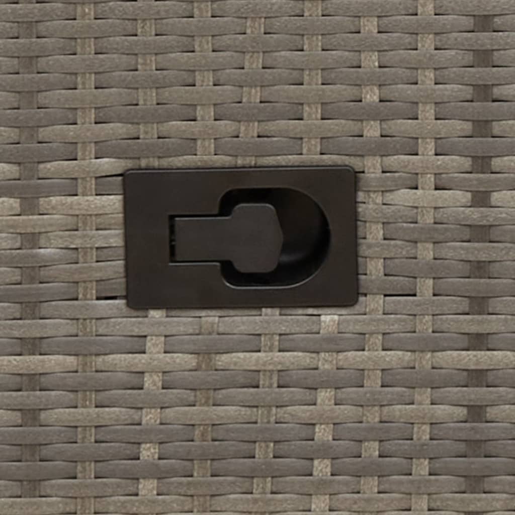 vidaXL Set bistro 3 piese cu perne, gri, poliratan