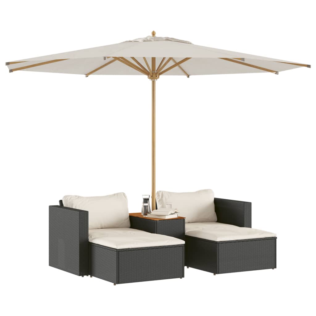 vidaXL Set mobilier de grădină cu perne, 5 piese,poliratan/lemn acacia vidaXL Set mobilier de grădină cu perne, 5 piese,poliratan/lemn acacia