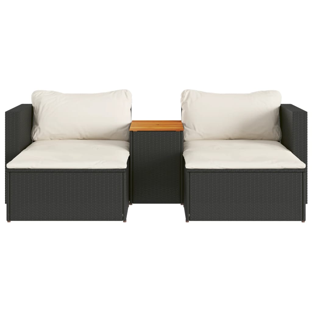 vidaXL Set mobilier de grădină cu perne, 5 piese,poliratan/lemn acacia vidaXL Set mobilier de grădină cu perne, 5 piese,poliratan/lemn acacia