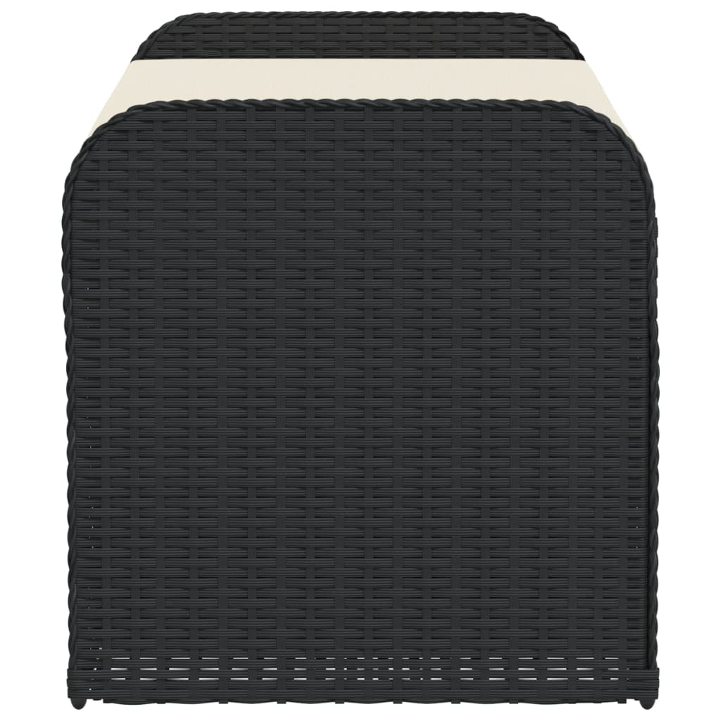 vidaXL Bancă de depozitare cu pernă, negru, 115x51x52 cm, poliratan vidaXL Bancă de depozitare cu pernă, negru, 115x51x52 cm, poliratan
