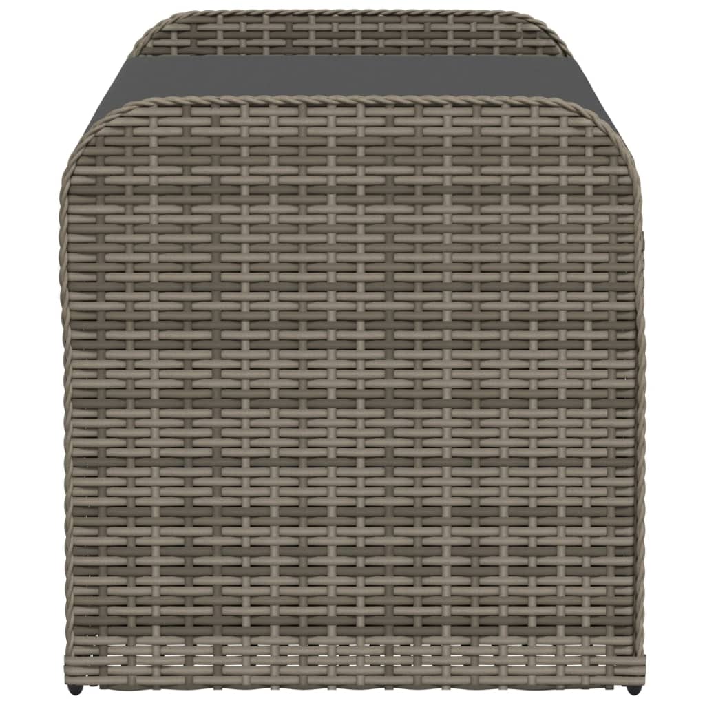 vidaXL Bancă de depozitare cu pernă, gri, 115x51x52 cm, poliratan vidaXL Bancă de depozitare cu pernă, gri, 115x51x52 cm, poliratan