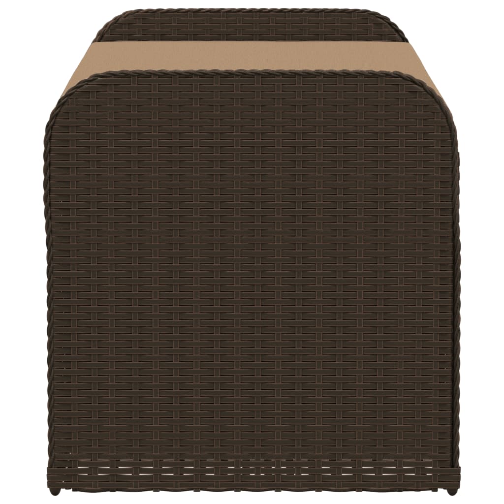 vidaXL Bancă de depozitare cu pernă, maro, 115x51x52 cm, poliratan vidaXL Bancă de depozitare cu pernă, maro, 115x51x52 cm, poliratan