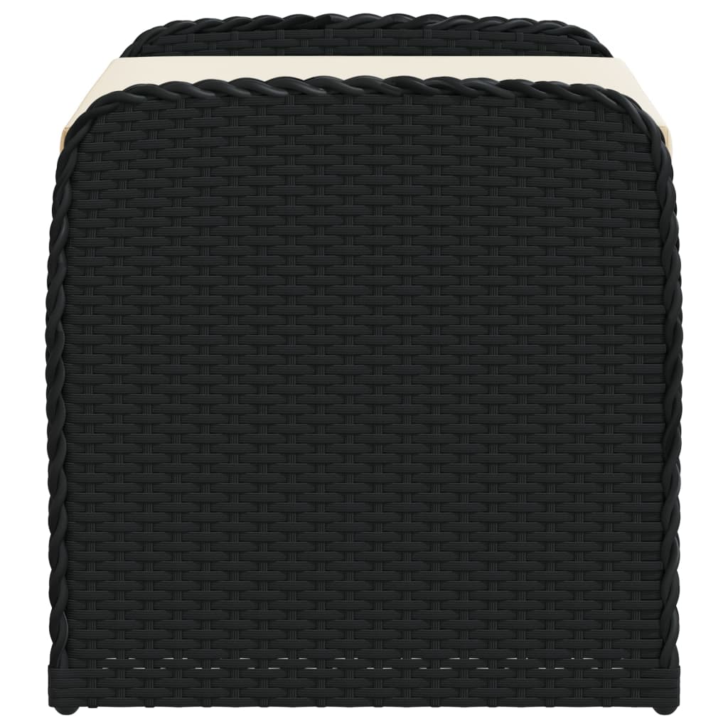 vidaXL Bancă de depozitare cu pernă, negru, 80x51x52 cm, poliratan vidaXL Bancă de depozitare cu pernă, negru, 80x51x52 cm, poliratan