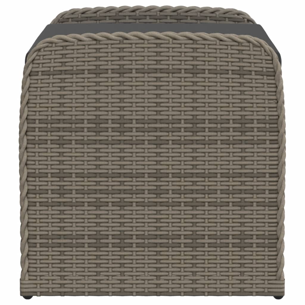 vidaXL Bancă de depozitare cu pernă, gri, 80x51x52 cm, poliratan vidaXL Bancă de depozitare cu pernă, gri, 80x51x52 cm, poliratan