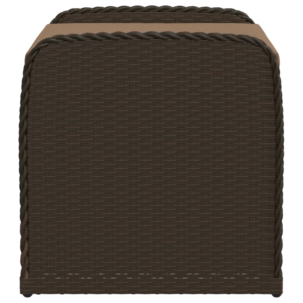 vidaXL Bancă de depozitare cu pernă, maro, 80x51x52 cm, poliratan vidaXL Bancă de depozitare cu pernă, maro, 80x51x52 cm, poliratan