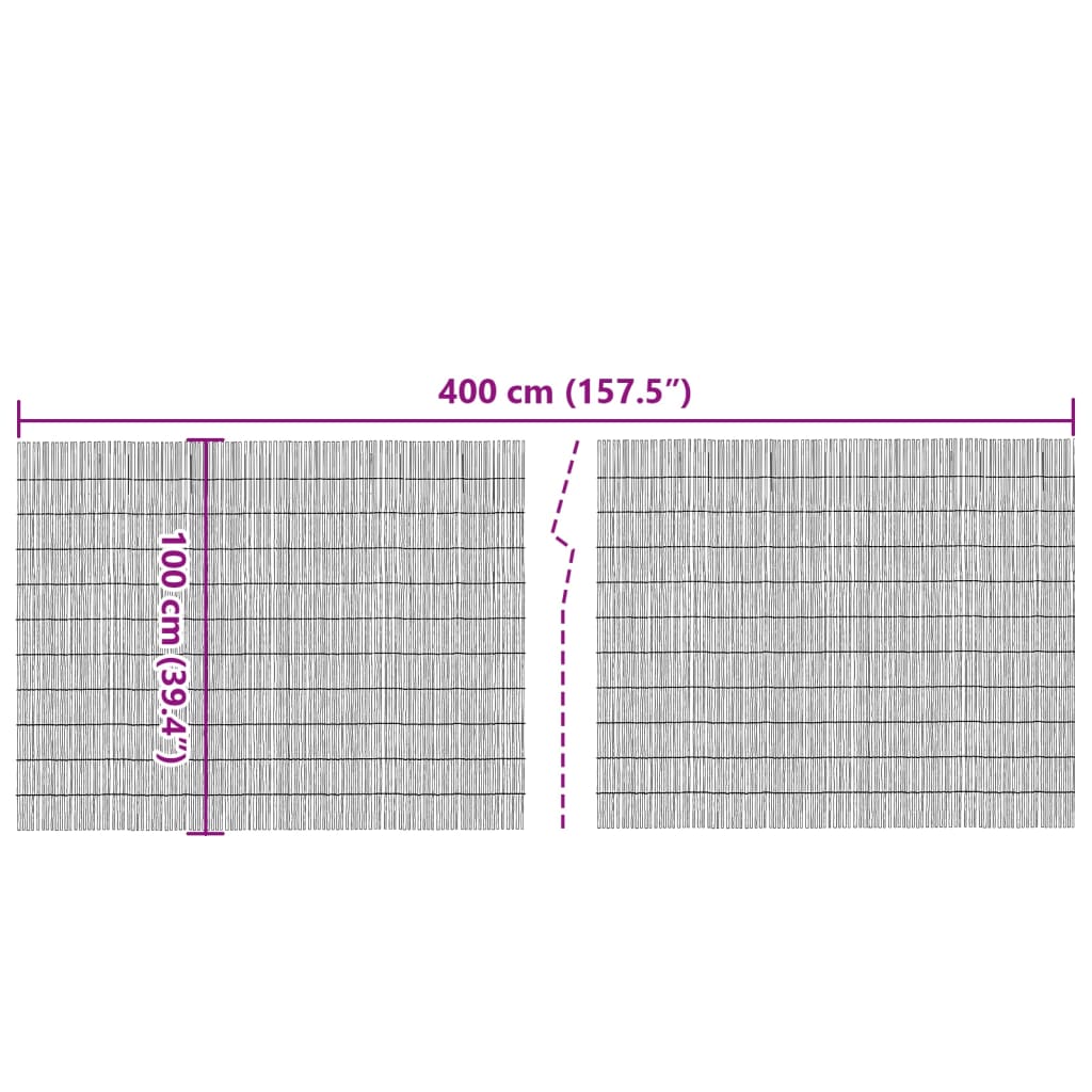 vidaXL Gard de grădină, 400x100 cm, stuf vidaXL Gard de grădină, 400x100 cm, stuf