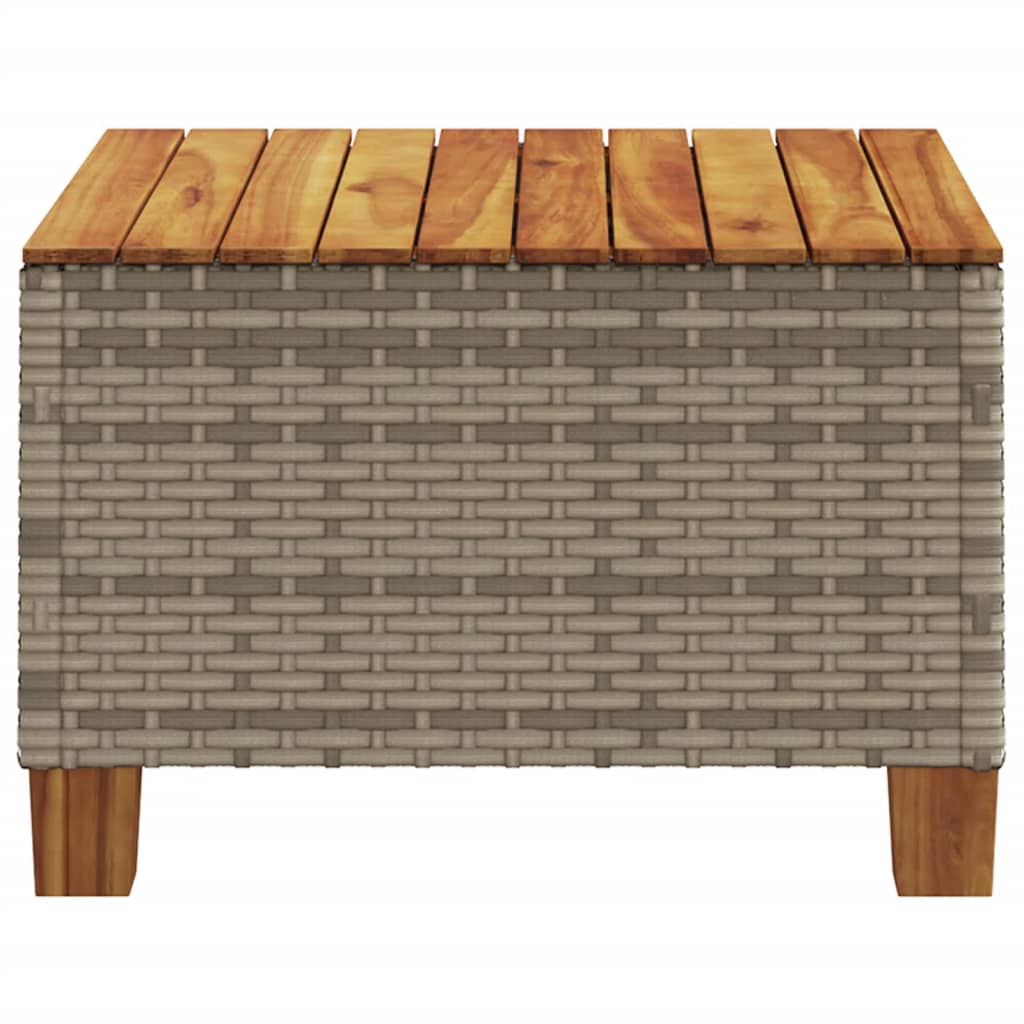 vidaXL Masă de grădină, gri, 55x55x36 cm, poliratan și lemn acacia