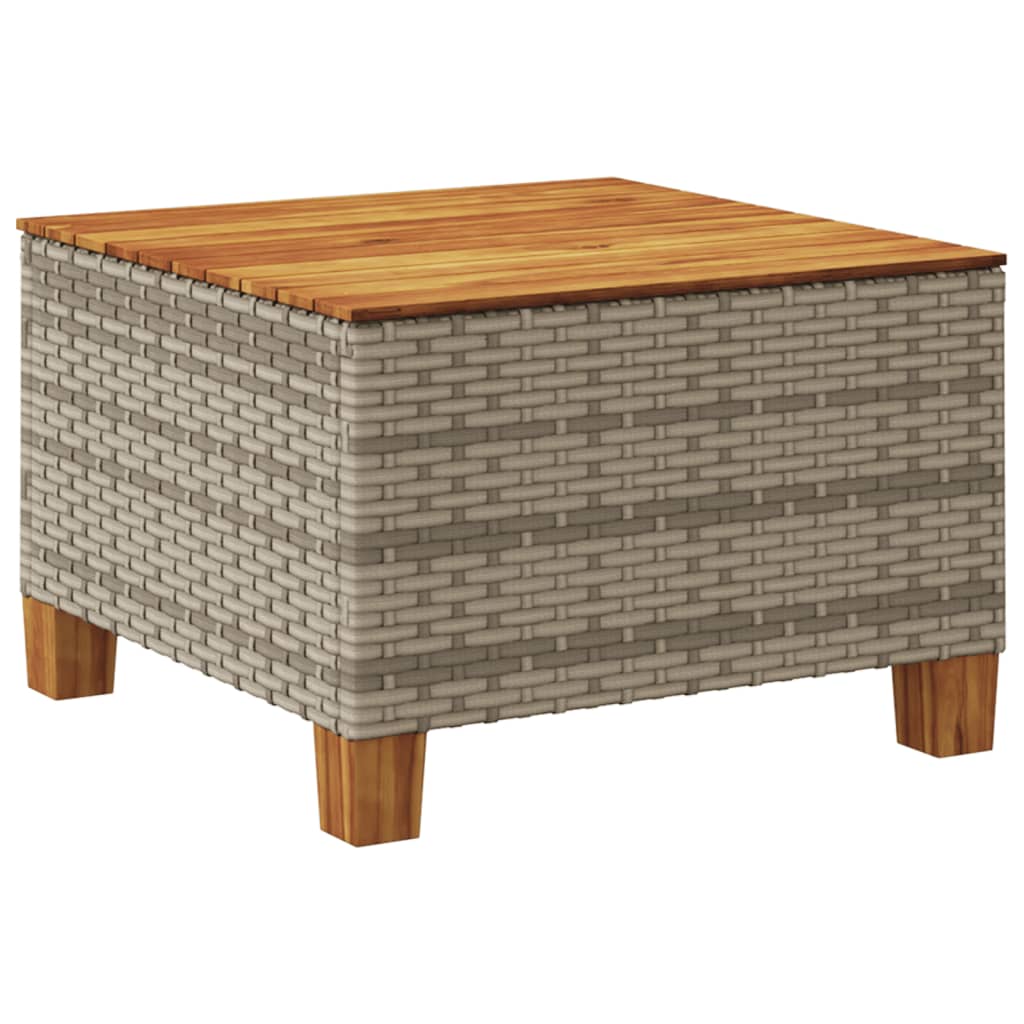 vidaXL Masă de grădină, gri, 55x55x36 cm, poliratan și lemn acacia