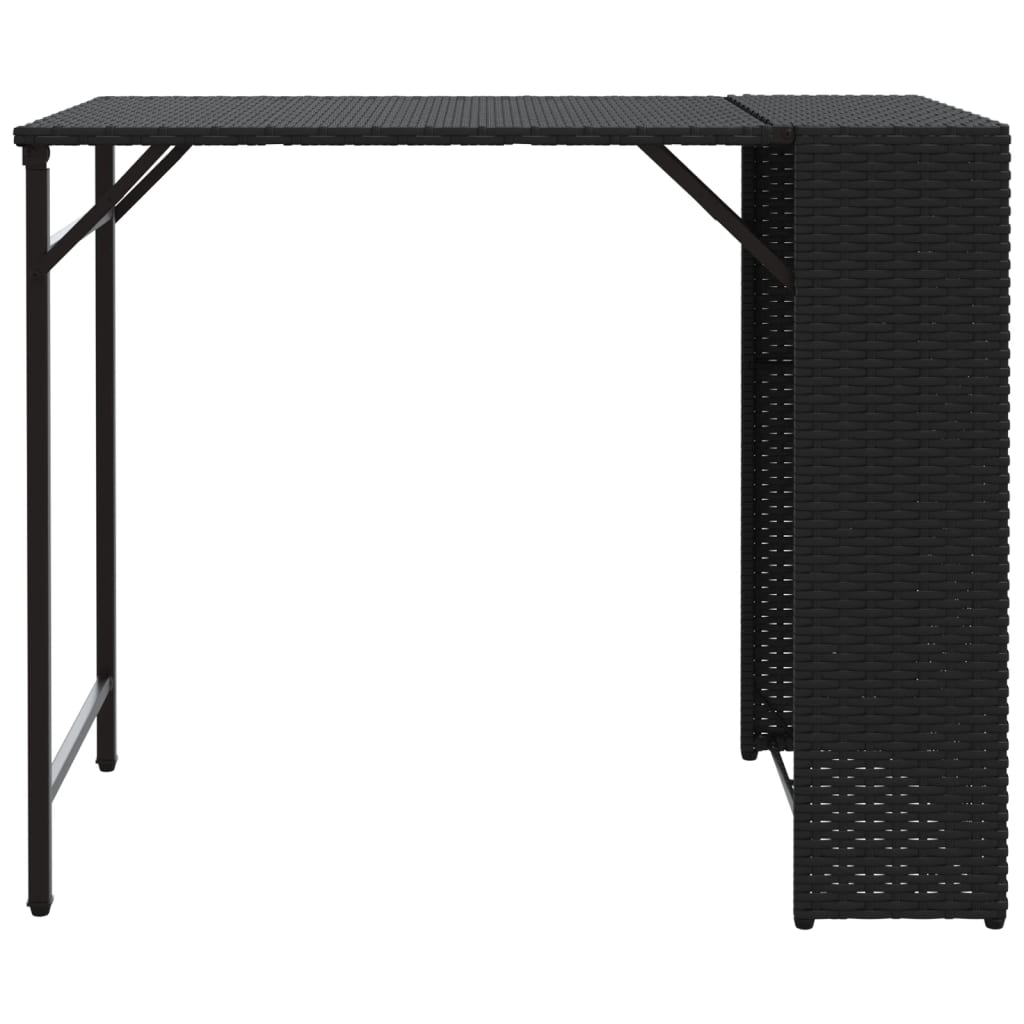 vidaXL Set mobilier de grădină, pliabil, 5 piese, negru, poliratan