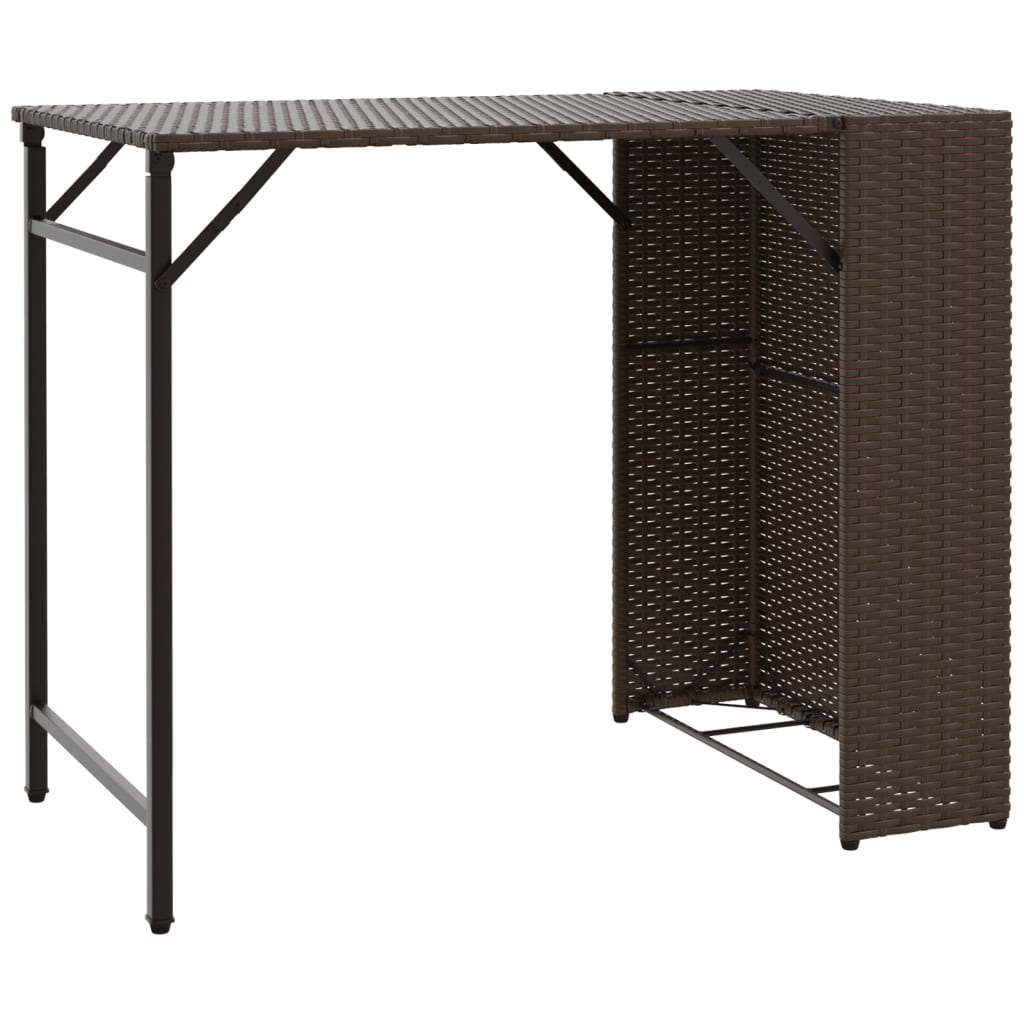 vidaXL Set mobilier de grădină, pliabil, 5 piese, maro, poliratan