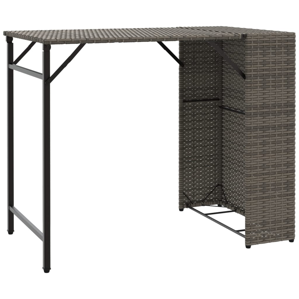 vidaXL Set mobilier de grădină, pliabil, 5 piese, gri, poliratan