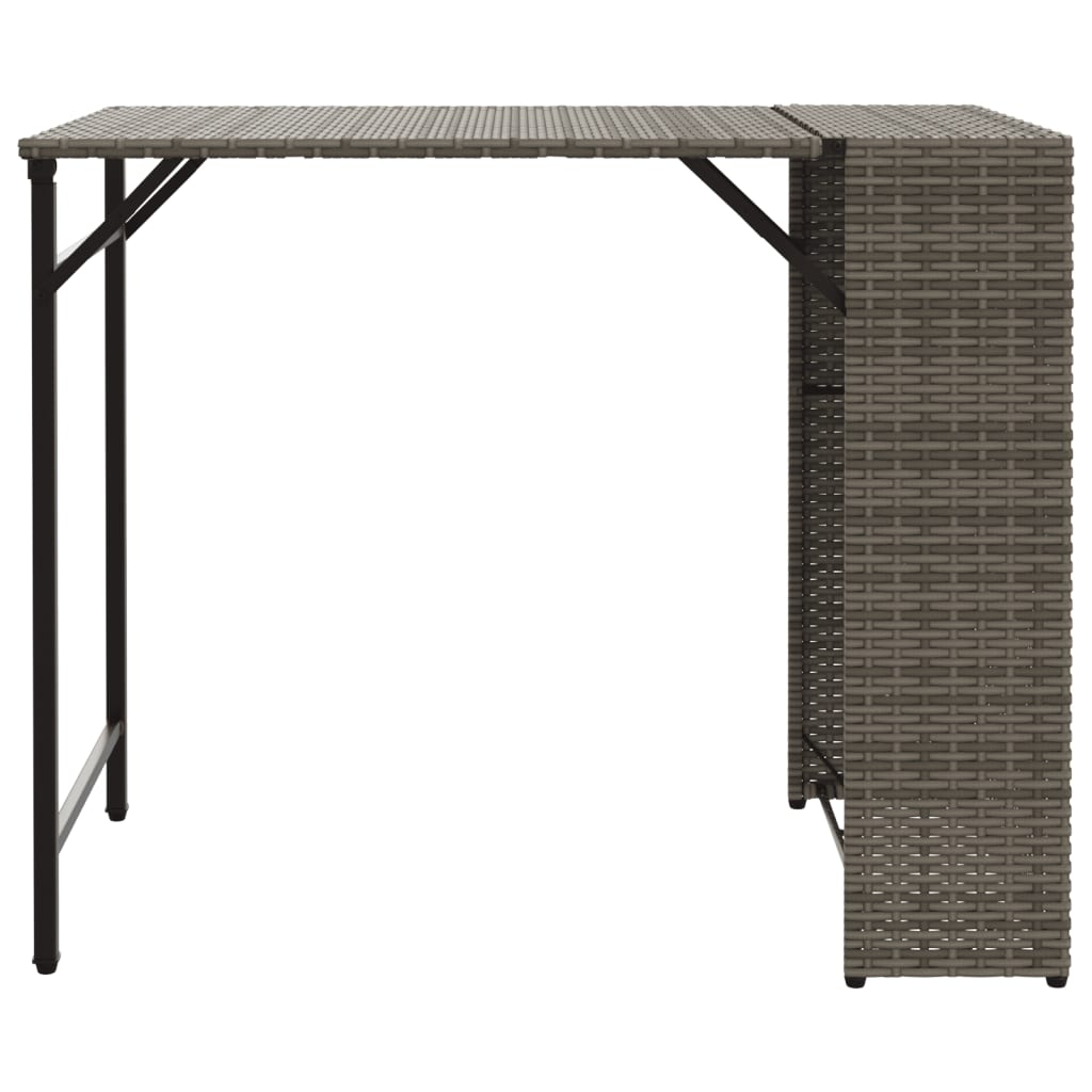 vidaXL Set mobilier de grădină, pliabil, 5 piese, gri, poliratan