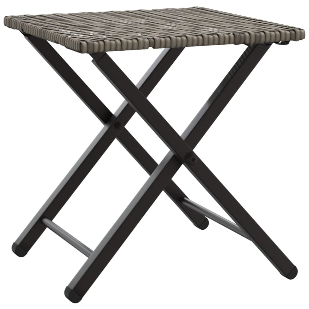 vidaXL Set mobilier de grădină, pliabil, 5 piese, gri, poliratan