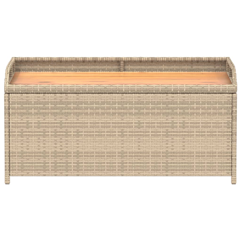 vidaXL Bancă depozitare grădină, bej mix 100x50x52 cm poliratan/acacia