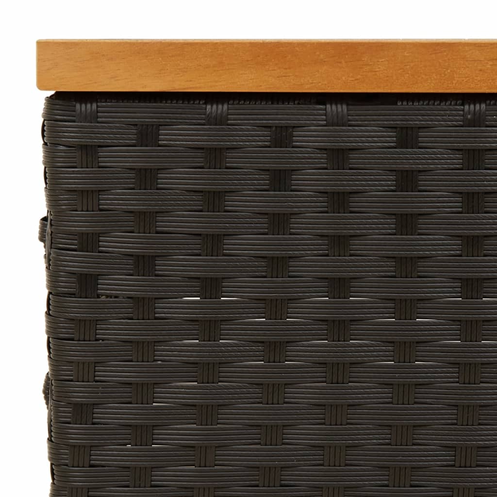 vidaXL Mască suport umbrelă de soare negru 70x70x25cm poliratan/acacia vidaXL Mască suport umbrelă de soare negru 70x70x25cm poliratan/acacia