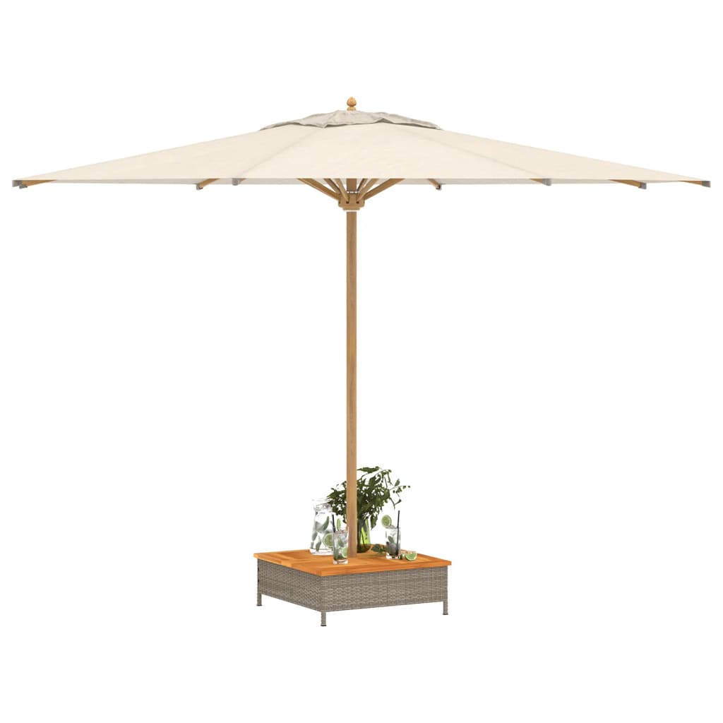 vidaXL Mască suport umbrelă de soare, gri 70x70x25 cm poliratan/acacia vidaXL Mască suport umbrelă de soare, gri 70x70x25 cm poliratan/acacia