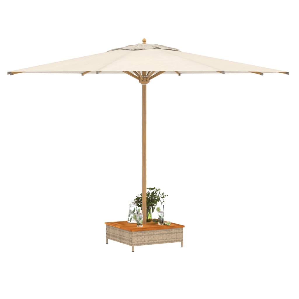 vidaXL Mască suport umbrelă de soare, bej 70x70x25 cm poliratan/acacia vidaXL Mască suport umbrelă de soare, bej 70x70x25 cm poliratan/acacia