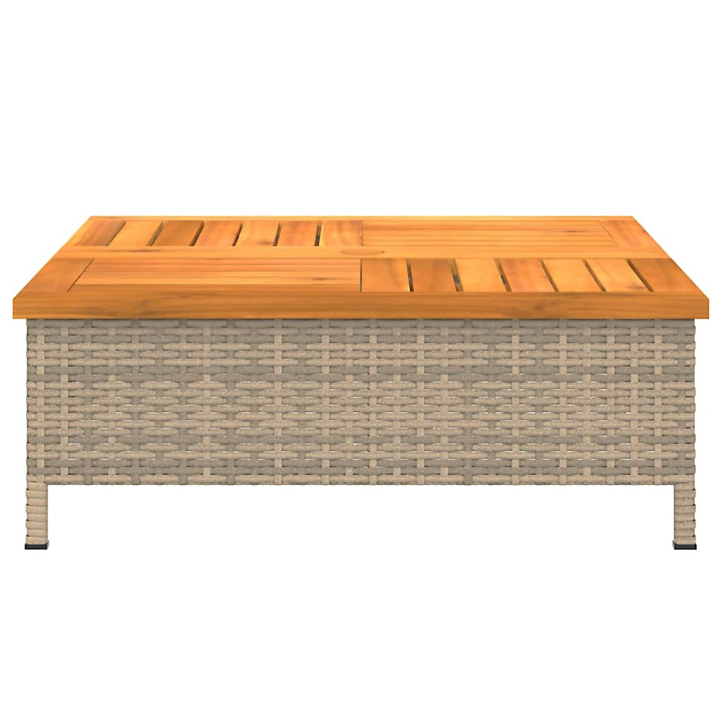 vidaXL Mască suport umbrelă de soare, bej 70x70x25 cm poliratan/acacia vidaXL Mască suport umbrelă de soare, bej 70x70x25 cm poliratan/acacia