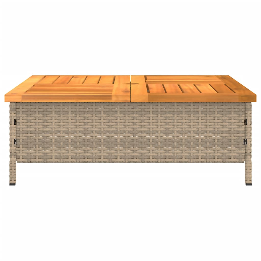 vidaXL Mască suport umbrelă de soare, bej 70x70x25 cm poliratan/acacia vidaXL Mască suport umbrelă de soare, bej 70x70x25 cm poliratan/acacia