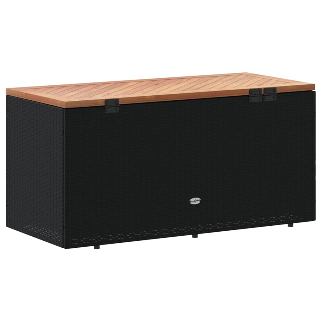 vidaXL Ladă depozitare grădină negru 110x50x54cm lemn acacia/poliratan vidaXL Ladă depozitare grădină negru 110x50x54cm lemn acacia/poliratan