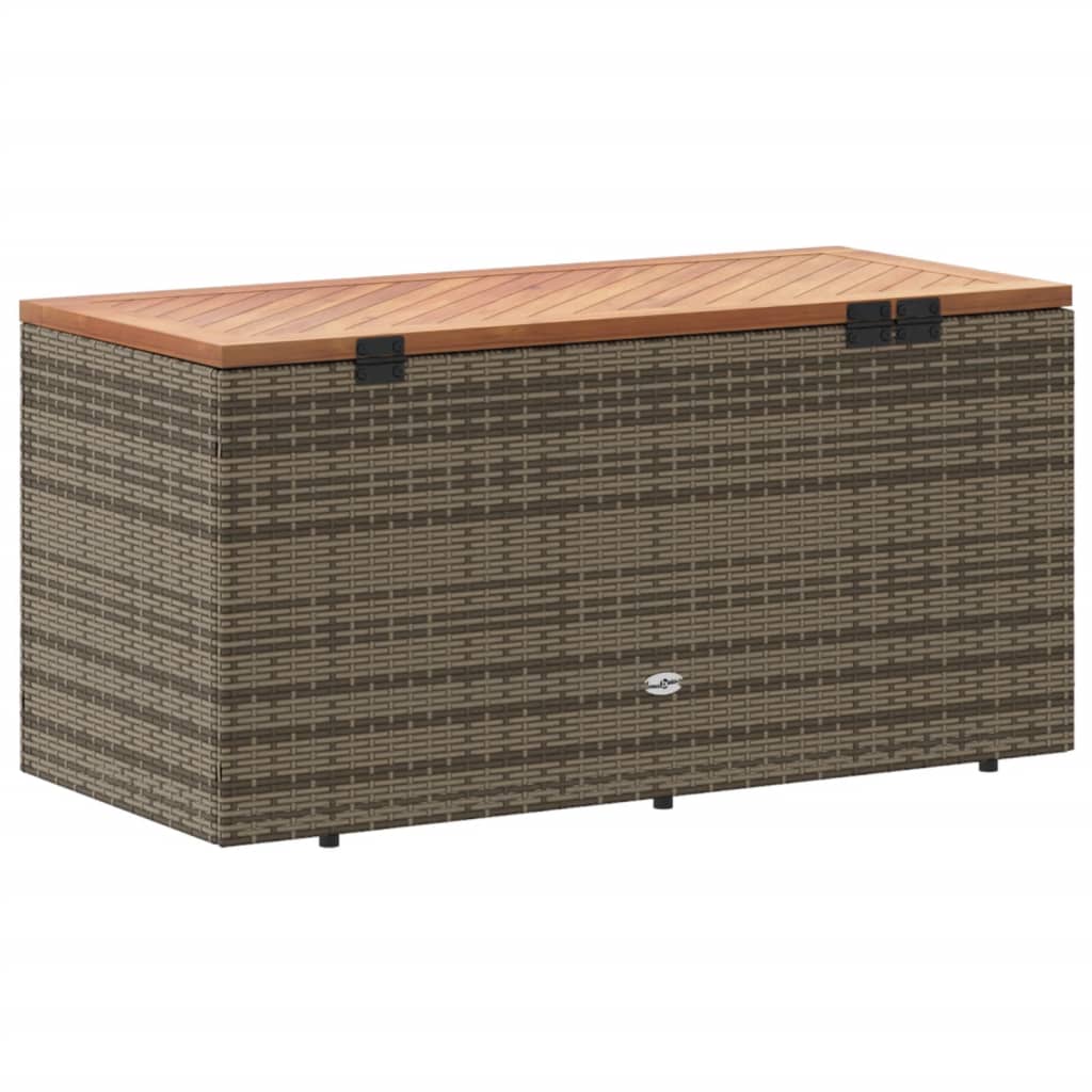 vidaXL Ladă depozitare grădină gri 110x50x54 cm lemn acacia poliratan vidaXL Ladă depozitare grădină gri 110x50x54 cm lemn acacia poliratan