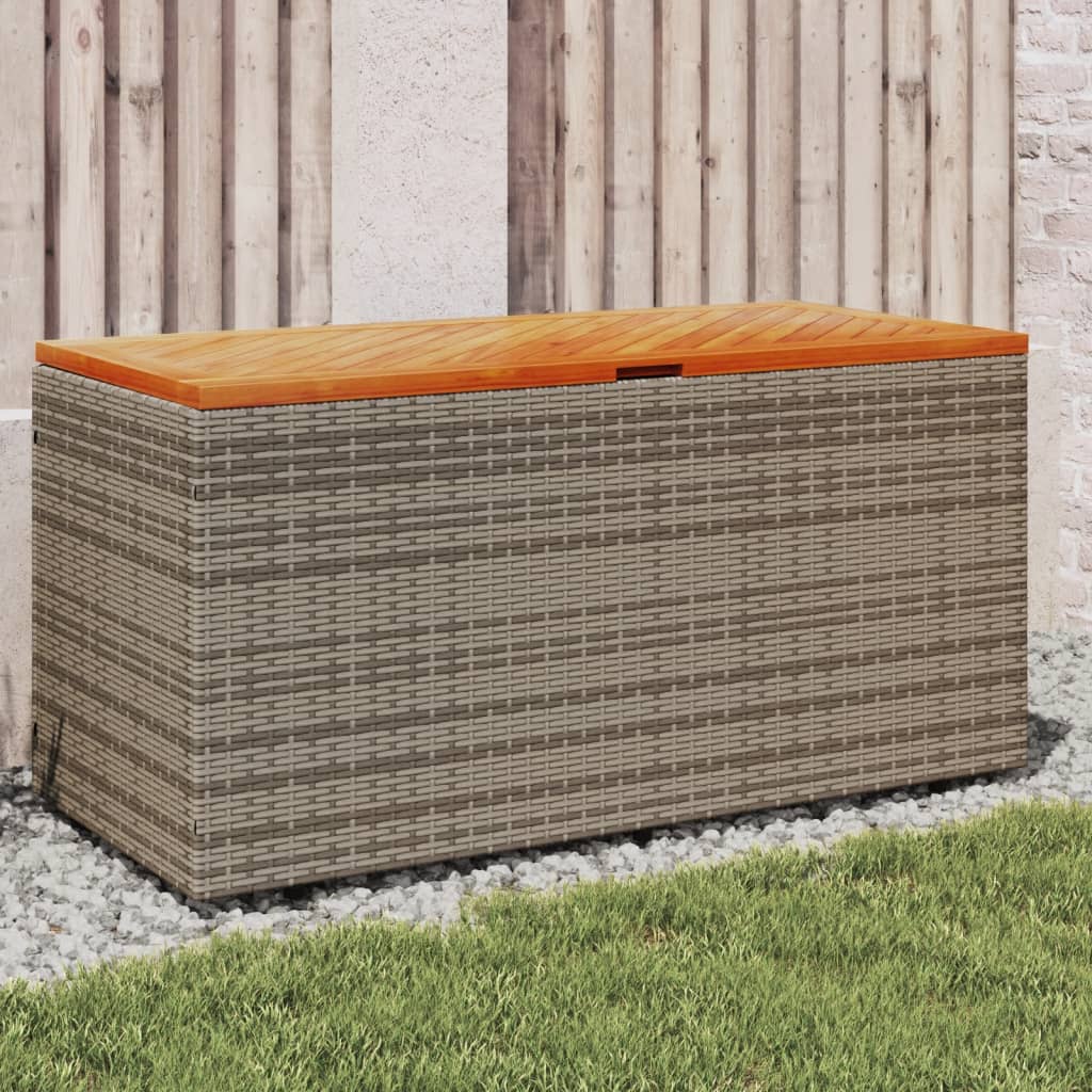 vidaXL Ladă depozitare grădină gri 110x50x54 cm lemn acacia poliratan vidaXL Ladă depozitare grădină gri 110x50x54 cm lemn acacia poliratan