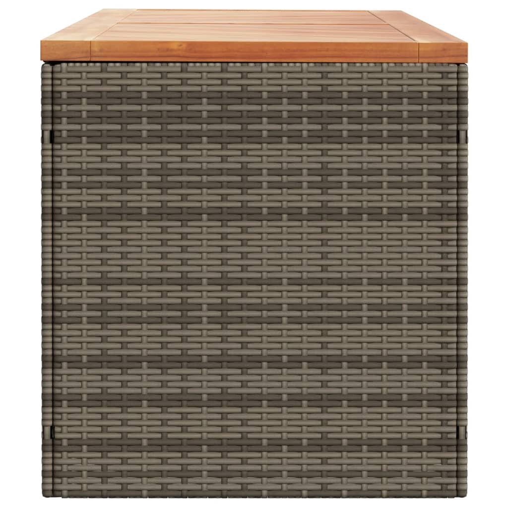 vidaXL Ladă depozitare grădină gri 220x50x54 cm poliratan lemn acacia vidaXL Ladă depozitare grădină gri 220x50x54 cm poliratan lemn acacia