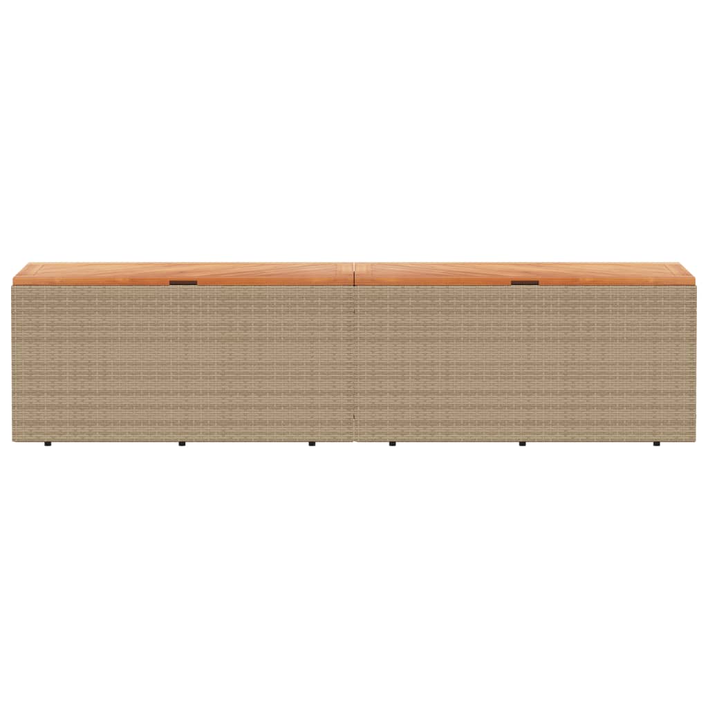 vidaXL Cutie depozitare grădină bej 220x50x54 cm lemn acacia poliratan vidaXL Cutie depozitare grădină bej 220x50x54 cm lemn acacia poliratan