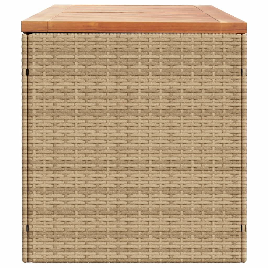 vidaXL Cutie depozitare grădină bej 220x50x54 cm lemn acacia poliratan vidaXL Cutie depozitare grădină bej 220x50x54 cm lemn acacia poliratan