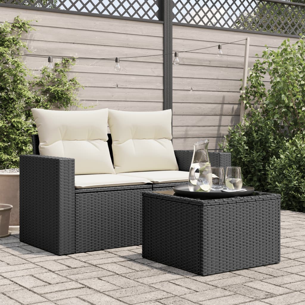 vidaXL Masă de grădină cu blat din sticlă, negru 55x55x37 cm poliratan vidaXL Masă de grădină cu blat din sticlă, negru 55x55x37 cm poliratan