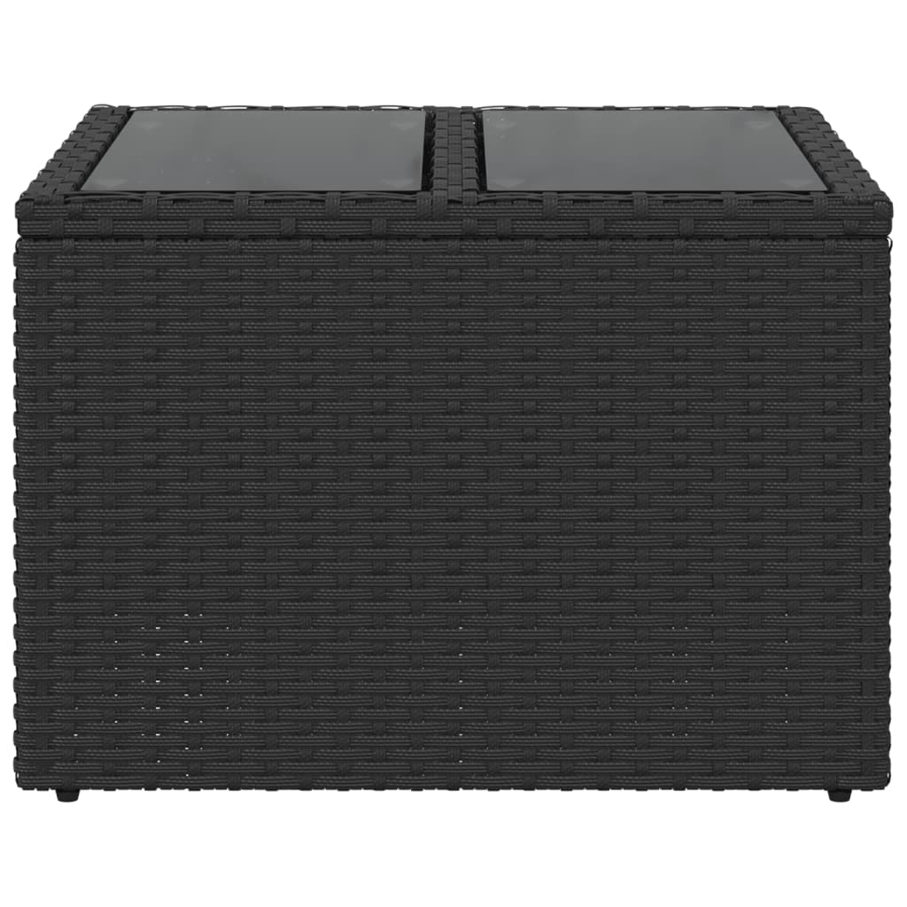 vidaXL Masă de grădină cu blat din sticlă, negru 55x55x37 cm poliratan vidaXL Masă de grădină cu blat din sticlă, negru 55x55x37 cm poliratan