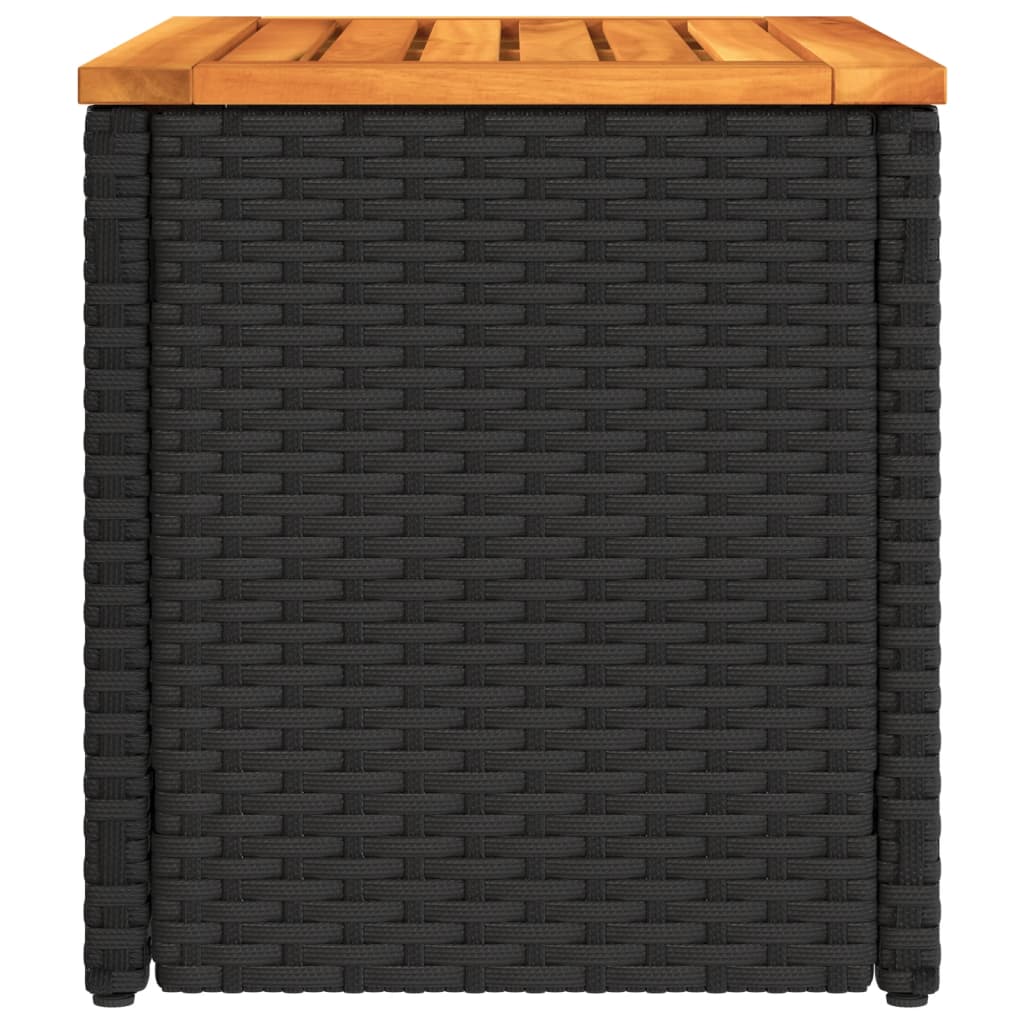 vidaXL Mese laterale de grădină 2 buc. negru 55x34x37cm lemn/poliratan vidaXL Mese laterale de grădină 2 buc. negru 55x34x37cm lemn/poliratan
