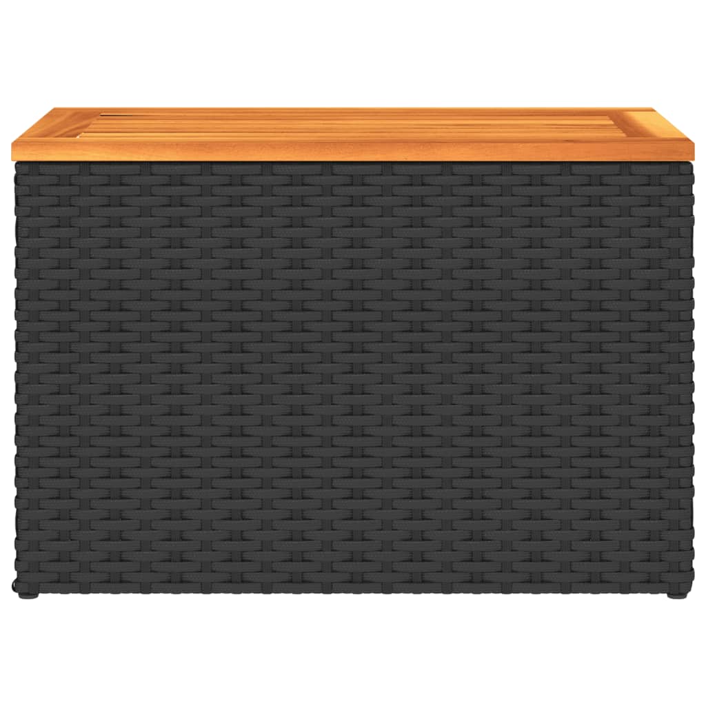 vidaXL Mese laterale de grădină 2 buc. negru 55x34x37cm lemn/poliratan vidaXL Mese laterale de grădină 2 buc. negru 55x34x37cm lemn/poliratan
