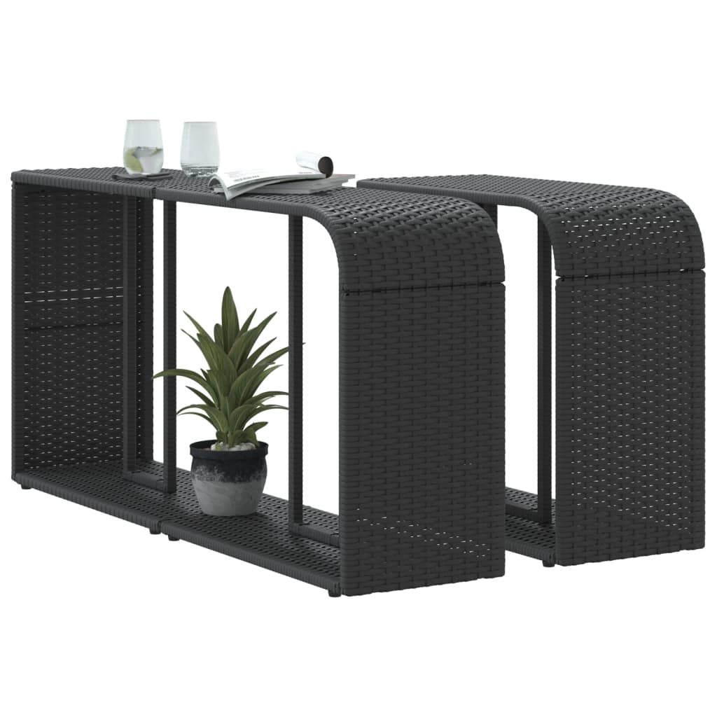 vidaXL Rafturi de depozitare, 2 buc., negru, poliratan vidaXL Rafturi de depozitare, 2 buc., negru, poliratan