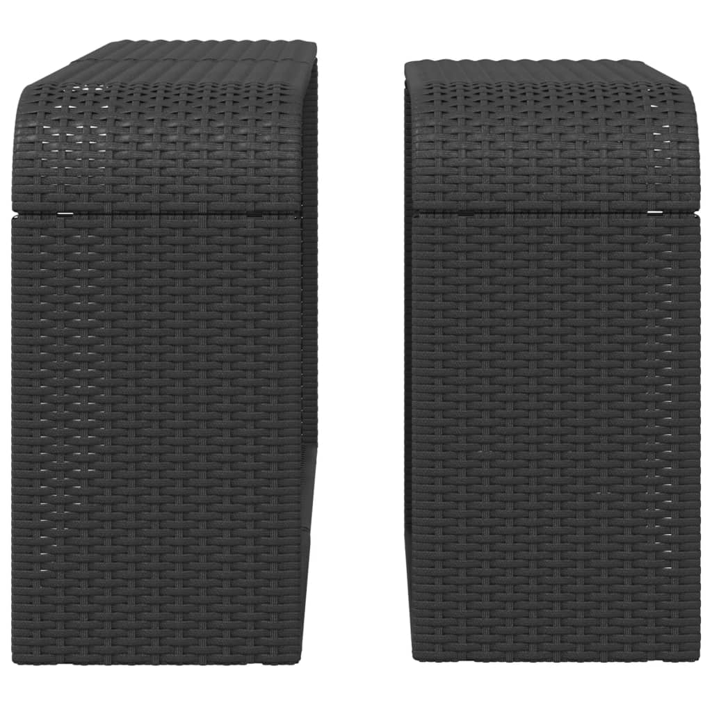 vidaXL Rafturi de depozitare, 2 buc., negru, poliratan vidaXL Rafturi de depozitare, 2 buc., negru, poliratan