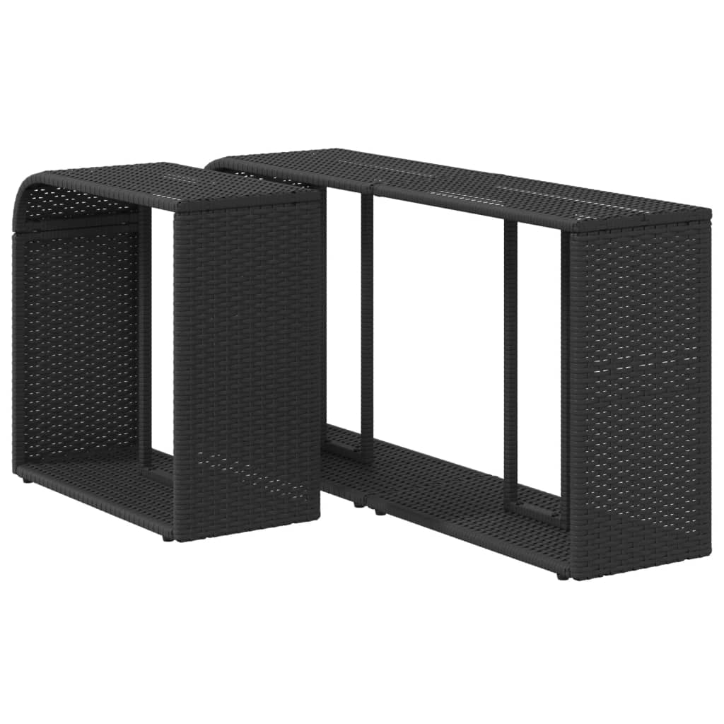 vidaXL Rafturi de depozitare, 2 buc., negru, poliratan vidaXL Rafturi de depozitare, 2 buc., negru, poliratan
