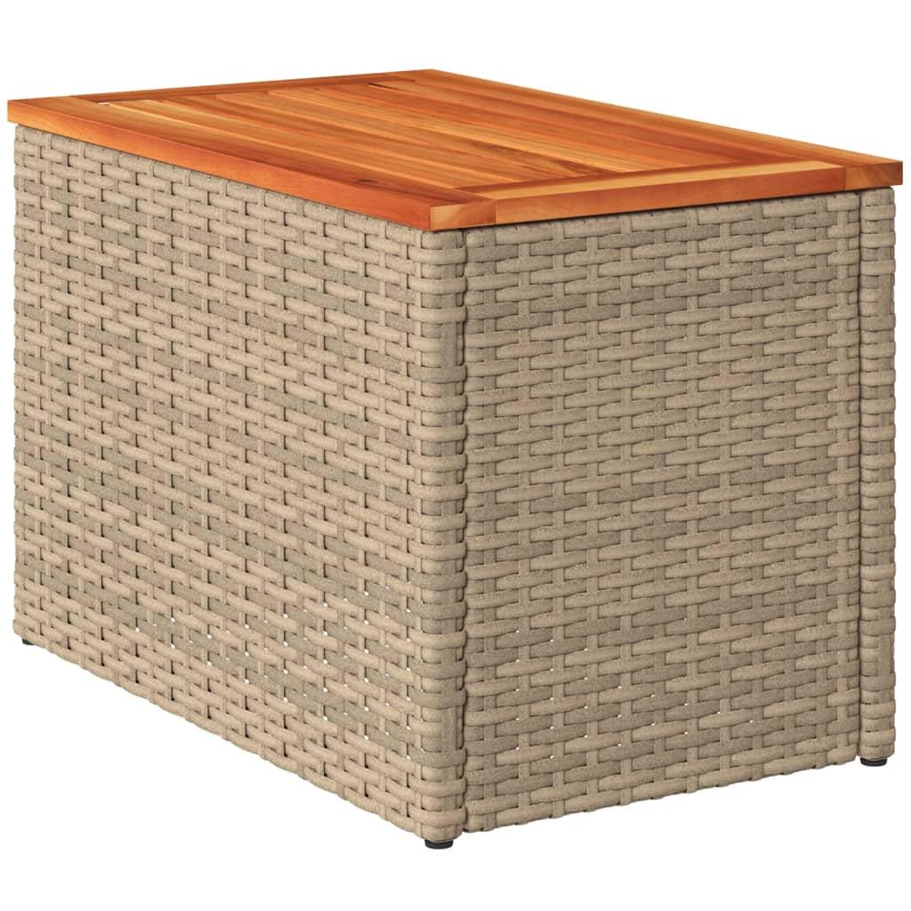 vidaXL Mese laterale de grădină 2 buc. bej 55x34x37cm lemn/poliratan vidaXL Mese laterale de grădină 2 buc. bej 55x34x37cm lemn/poliratan